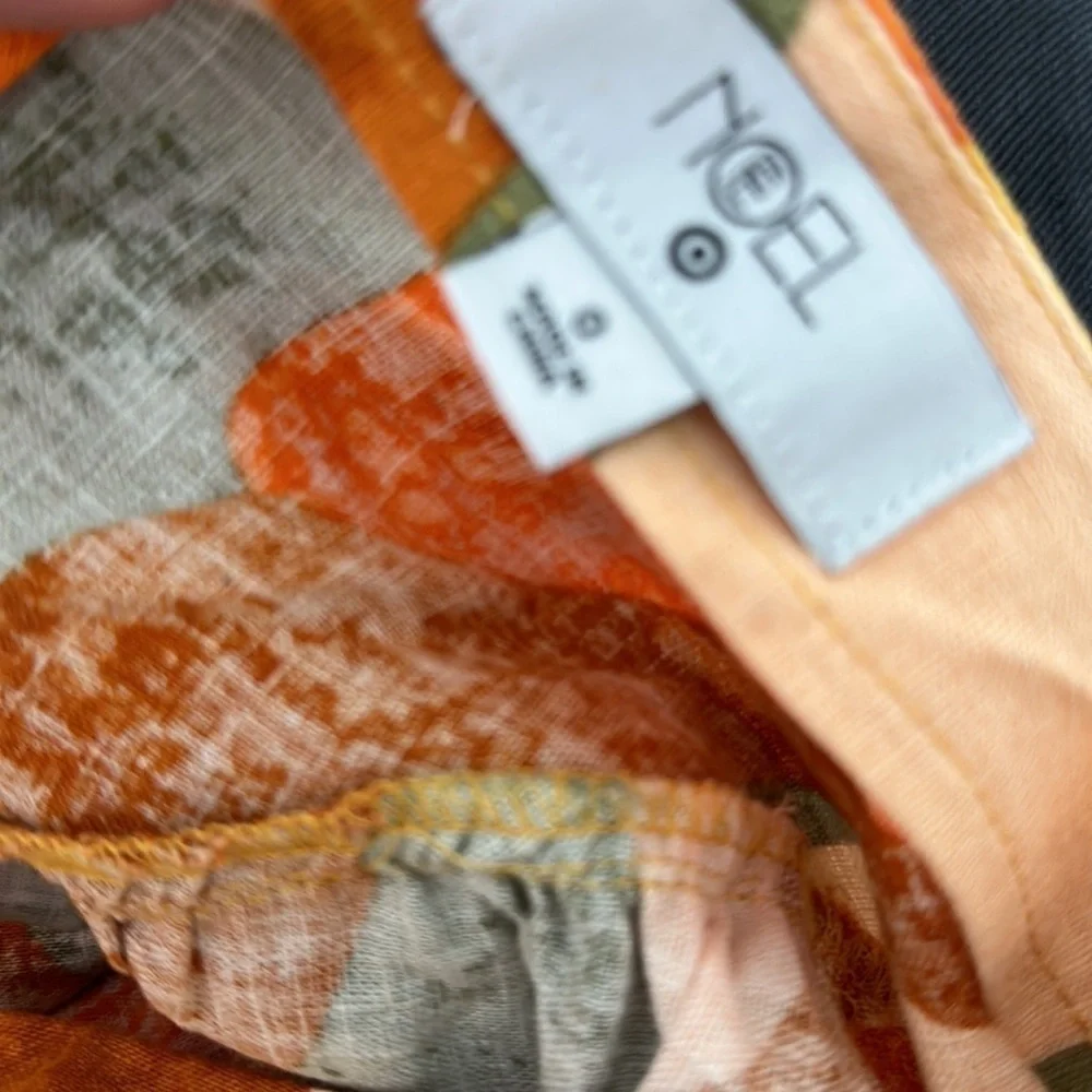 Women's Mini Skirt Tropical Orange Cream Green Fe Noel Zip up - Picture 3 of 3